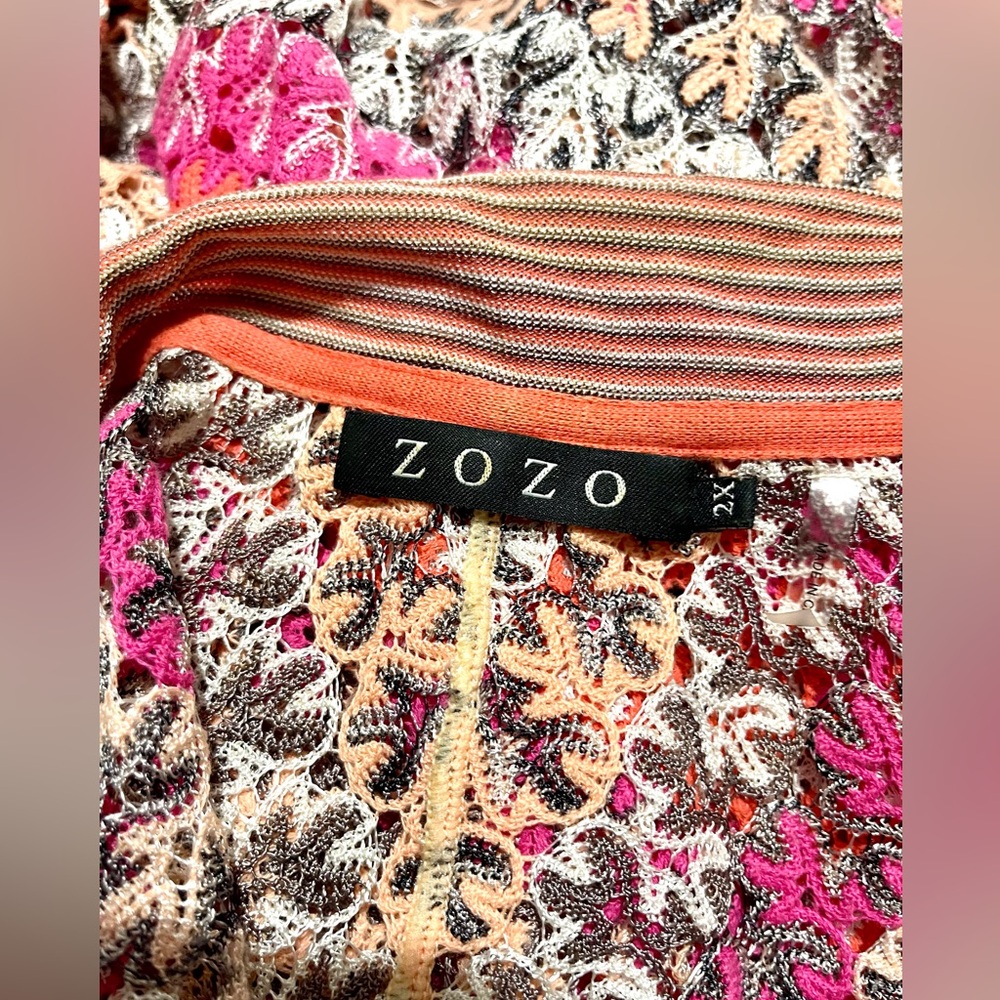 Zozo cardigan poncho cottage Core colorful Y2K stripes see through women’s 2X - Picture 7 of 9